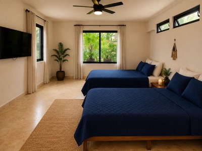Sweet Suite with two full beds and a single bed